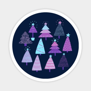 Christmas Trees - Purple Palette | Pattern Magnet